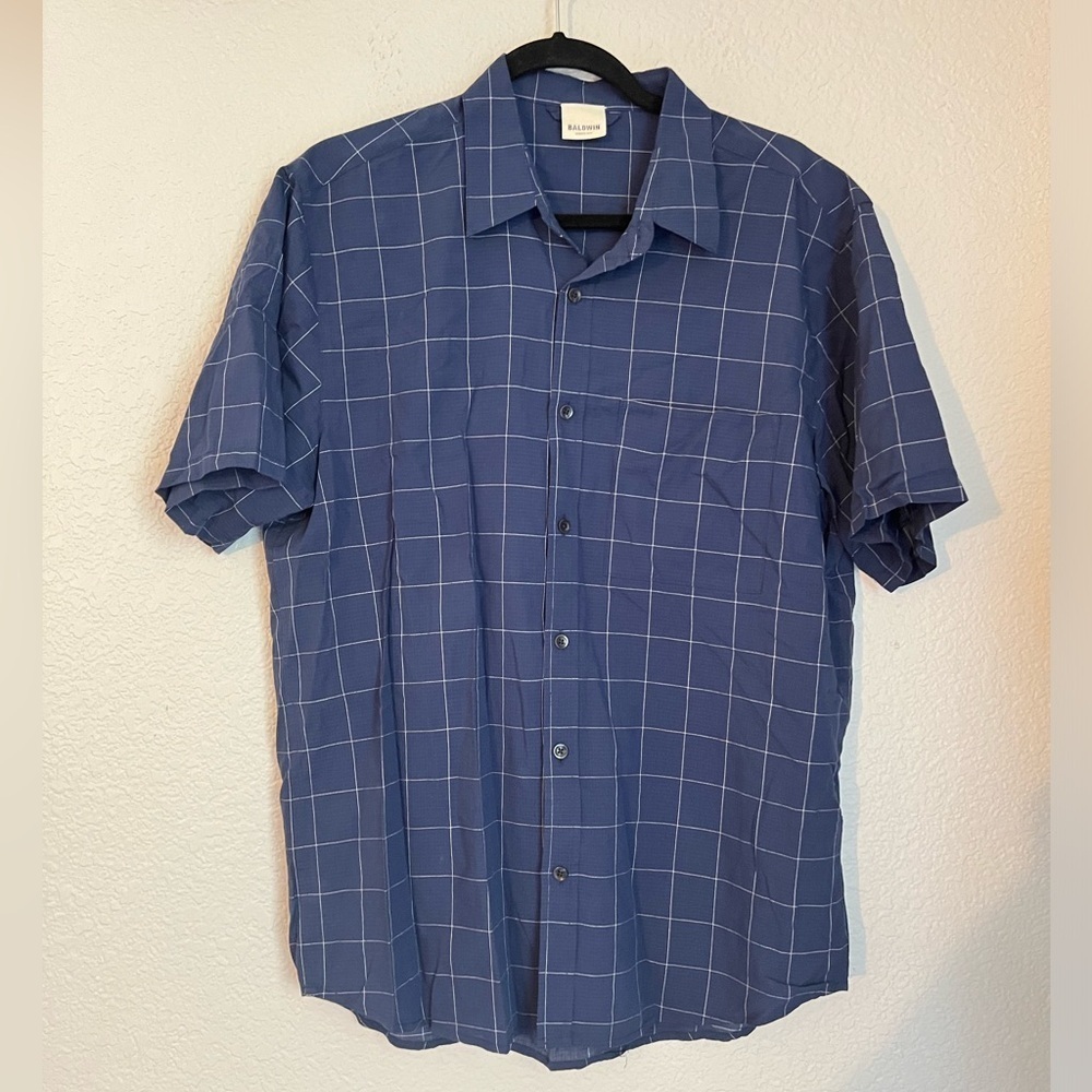 Baldwin Kansas City Navy Blue Button Down Collared Shirt